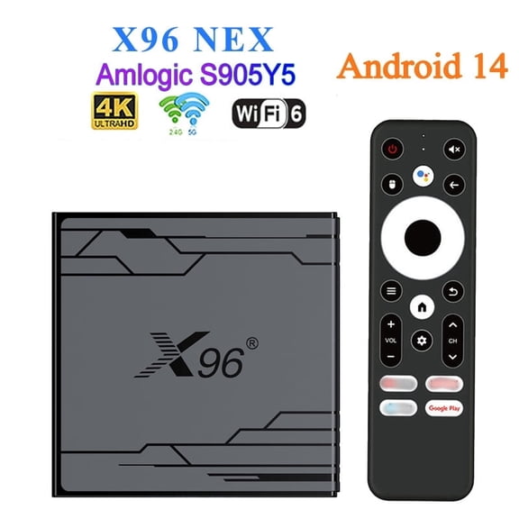 X96 NEX Android TV Box,  2GB RAM 16GB ROM, Android 14, Dual-Band Wi-Fi, BT5, 4K Ultra HD, Dual Certification