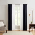 thumbnail image 6 of (3 pack) Mainstays Twill Blackout Rod Pocket 4 Piece Curtain Set, Blue Cove, 27.5" W x 84" L, 6 of 13