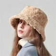 thumbnail image 4 of Prolriy Winter Hats for Women, Women's Fuzzy Bucket Hat Solid Color Warm Plush Fisherman Hat Lei Feng Hat Womens Hats Bucket Hat Beige, 4 of 4