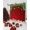 thumbnail image 3 of Christmas Shower Curtain Xmas Baubles Coniferous Waterproof Bath Curtain with 12 Hooks Pine Tree Twig Red Winter Shower Curtain Set for Christmas Bathroom Decor 72 x 84 in, 3 of 6
