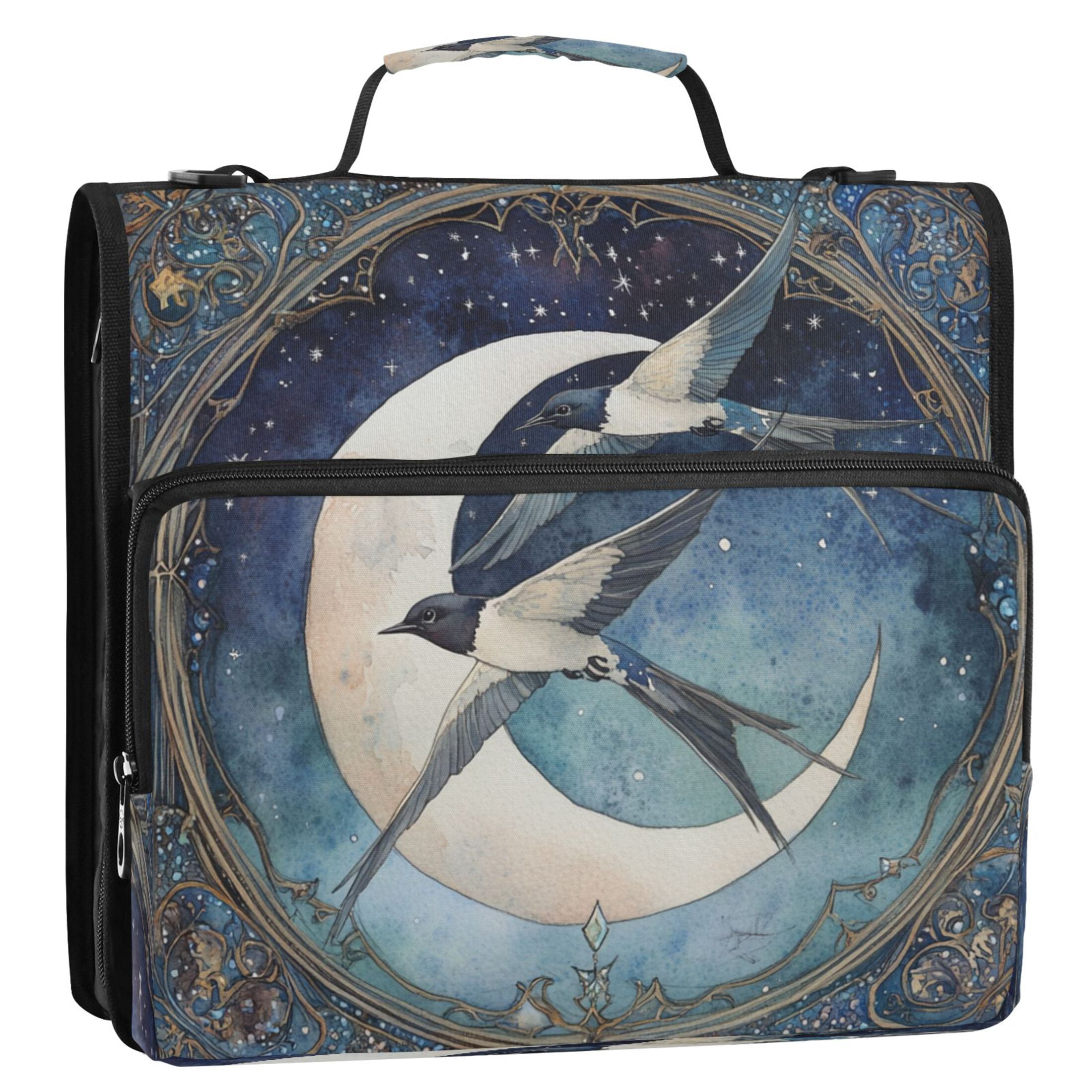 YAZAOO Zipper Binder trapper keeper Documents Organized Design Night's Serenade Printed