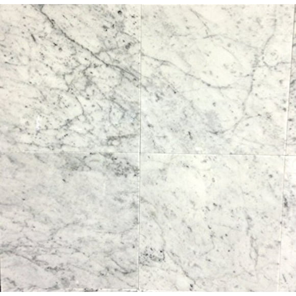 Bianco Carrara (White Carrera) Polished Marble 12 x 12 Tile