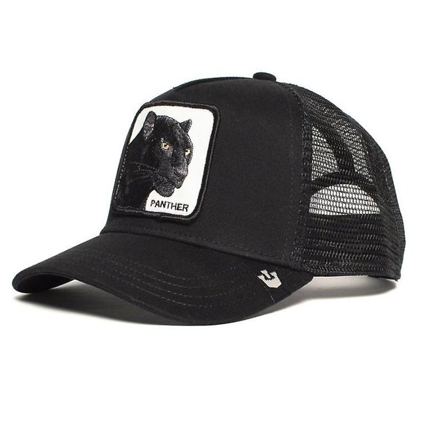 Gorra de béisbol bordada con diseño de pantera negra, gorra de camionero de algodón con malla protectora solar, 11 Feliz Sencillez