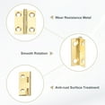 thumbnail image 2 of Uxcell paquete de 8 bisagras pequeñas para puertas, bisagras mini de latón de 1 pulgada con tornillo para caja de joyería, 2 of 7