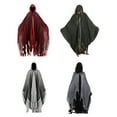 thumbnail image 3 of 2pcs/set, Halloween Cloak Costume with Ghost-headed Sickle, Womens Halloween Hooded Cloak Black Cape with Hood Unisex Vampire Cape Costume, Halloween Costumes, Party Accessory, 3 of 7