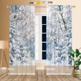 thumbnail image 4 of 82" Wx 84" L Winter Scene Window Curtain Blue Wonderland Snowflake Forest Landscape for Christmas Home Bedroom Living Room Decor Decorations with Fabric Machine Washable, 4 of 5