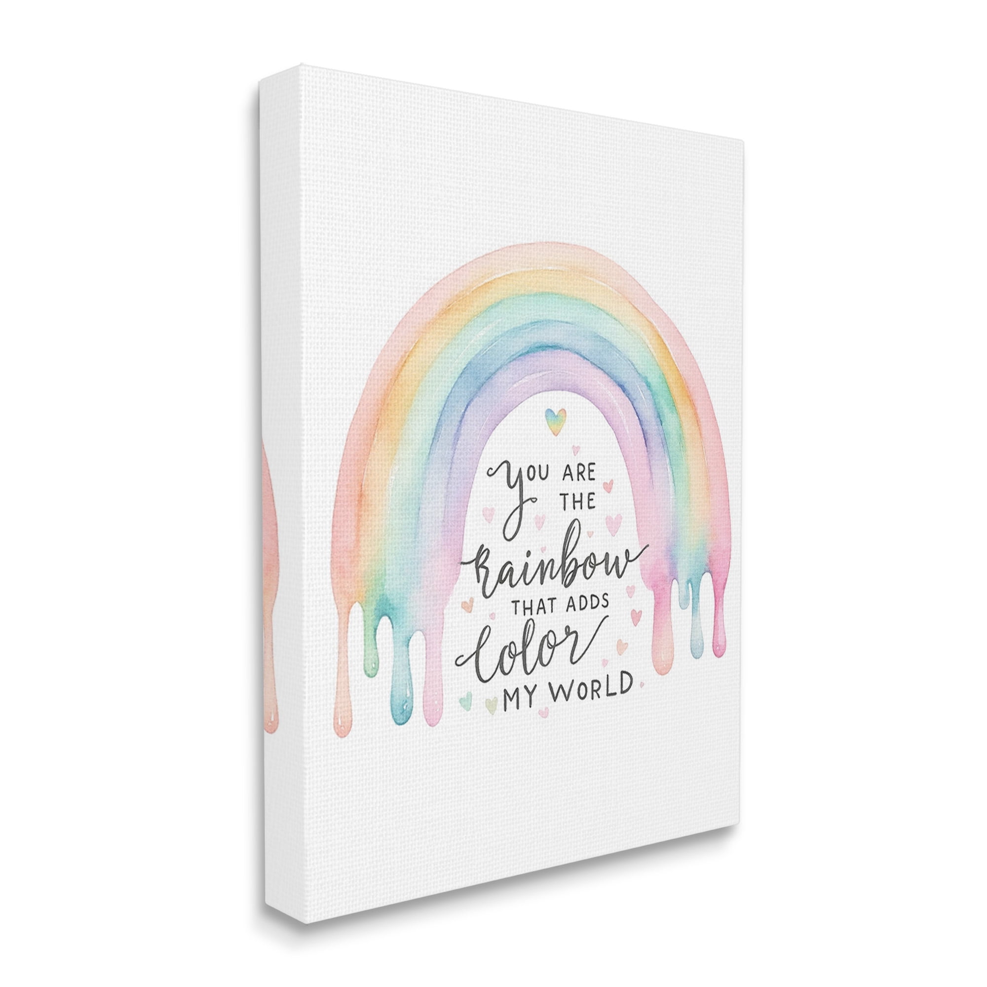 Stupell Industries Dripping Inspirational Rainbow Inspirational Painting Gallery Wrapped Canvas Art Print Wall Art, 24 x 30