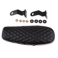 thumbnail image 2 of Motorcycle Vintage Cafe Racer Saddle Seat Stylish Rhombus Pattern , Black Waterproof Artificial Leather, 2 of 8