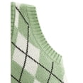 thumbnail image 4 of Jersey tipo chaleco SweatyRocks a cuadros con estampado geométrico, sin mangas, cuello en V, 4 of 5