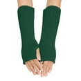 thumbnail image 1 of WEAIXIMIUNG Heating Gloves Women Autumn and Winter Solid Color Multicolor Wool Long Striped Knit Half Finger Gloves, 1 of 4