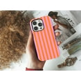 thumbnail image 4 of Bicolour Striped Orange & Pink Tough Phone Case – Retro Aesthetic, Compatible Cover for iPhone 16/15/14/13/12/11 Pro Max, Samsung Galaxy S24/S25/S29, 4 of 5