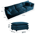 thumbnail image 2 of Williamspace Modern Chenille L Shaped Sectional Sofa with Ottoman and Pillows, Blue, 2 of 7
