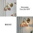 thumbnail image 4 of FSLiving Gold Gooseneck Butterflies Lamp with Dimmer 12V RV Decorative Hallway Wall Light, 2700K Bulb Included Blue Dome Shape Stained Glass Hardwired Wall Mount Interior Light for RV Camper, 4 of 7
