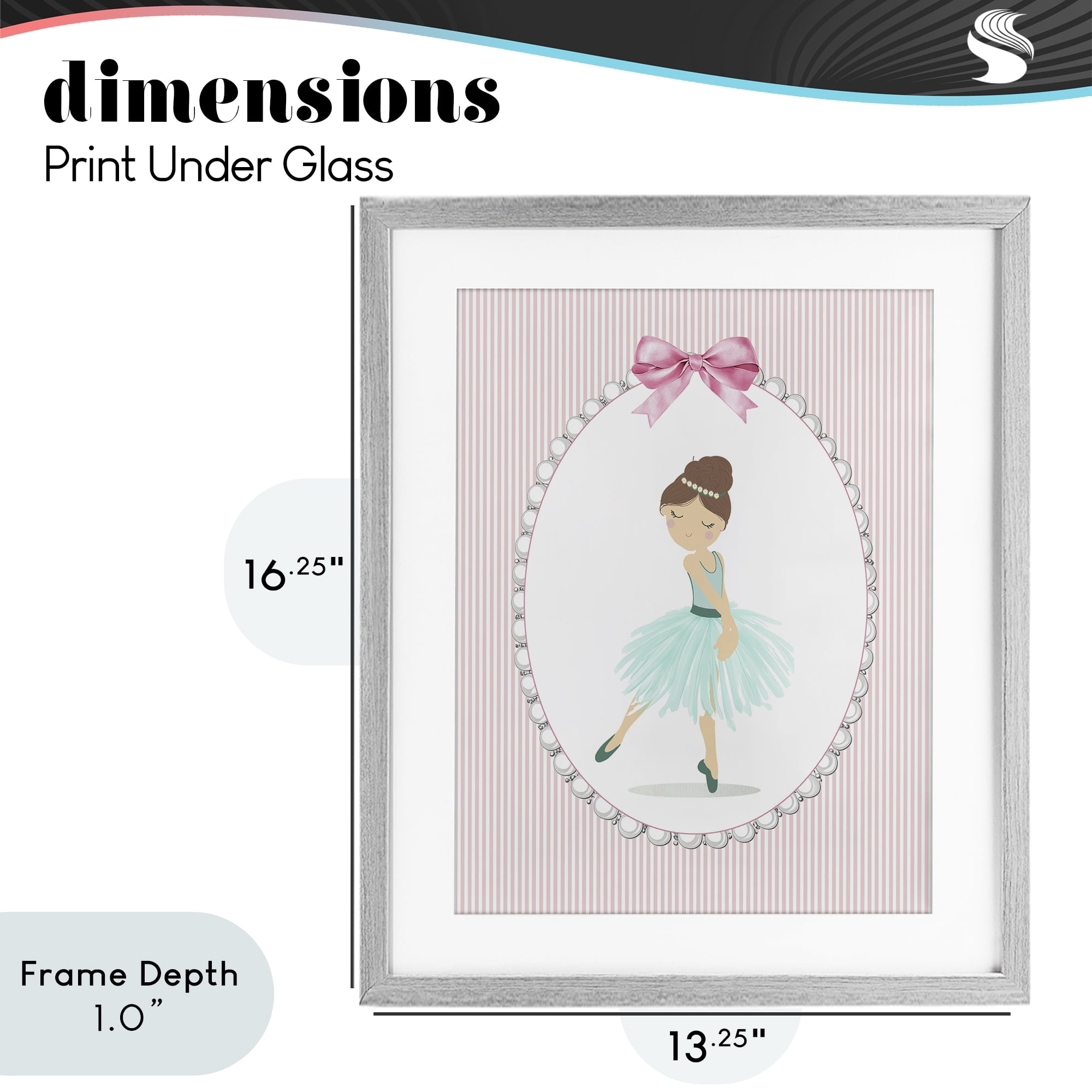 Stupell Industries Elegant Dance on Stripes Gray Framed Print Under Glass, design by Christine Simpson Art