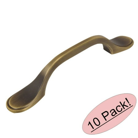 - Cosmas 9533BAB Brushed Antique Brass Cabinet Hardware Footed Handle Pull - 3