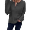 thumbnail image 1 of Innerwin Knitted Sweaters Long Sleeve Women Sweater Work V Neck Knitwear Pullover Dark Gray XL, 1 of 4