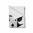thumbnail image 2 of Poker Soft Flannel Fleece Throw Blanket, Playing Cards 4 Aces Illustration with Suit Motifs Casino Art Print, Cozy Plush for Indoor and Outdoor Use, 70" x 90", White Black and Scarlet, by Ambesonne, 2 of 6