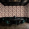 thumbnail image 5 of Peel and Stick Wallpaper Burgundy Beige Floral Butterflies Vintage Watercolor Wall Mural 17.7in x 9.8ft Self Adhesive Removable Wall Paper Renter Friendly Wallpaper for Nursery Bedroom Cabinets, 5 of 8