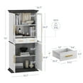 thumbnail image 6 of BELLEZE 72" Tall Kitchen Pantry, Large Storage Cabinet With Doors and Shelves, 2 Built-in Drawers, Freestanding Corner Hutch Cabinet With Storage For Kitchen,Dining Room and Living Room (White), 6 of 7