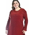 thumbnail image 4 of Vestido glitter con lentejuela Roman Fashion /Tallas Extras, 4222 (Rojo) rojo 42, 4 of 5
