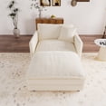 thumbnail image 3 of Muumblus Oversized Lounge Chair with Ottoman, Plush Cloud Accent Armchair for Living Room, Beige Chenille, 3 of 9