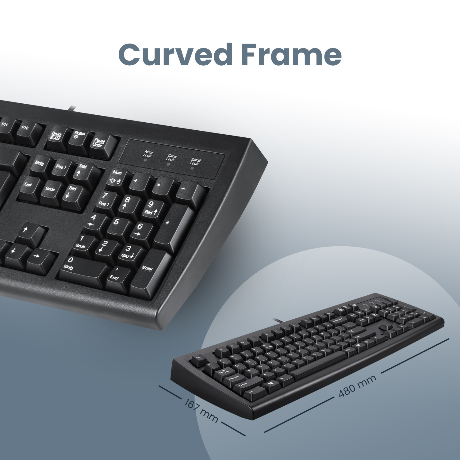 Perixx Periboard-107 Wired Ps2 Full Size Computer Keyboard, Black, Us English