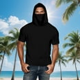 thumbnail image 3 of TKLPEHG Womens Short Sleeve Tops Mens UPF 50+ Sun Protection Shirt with Mask Summer Casual Sun Shirt Outdoor Hiking Shirts (Black,M), 3 of 8