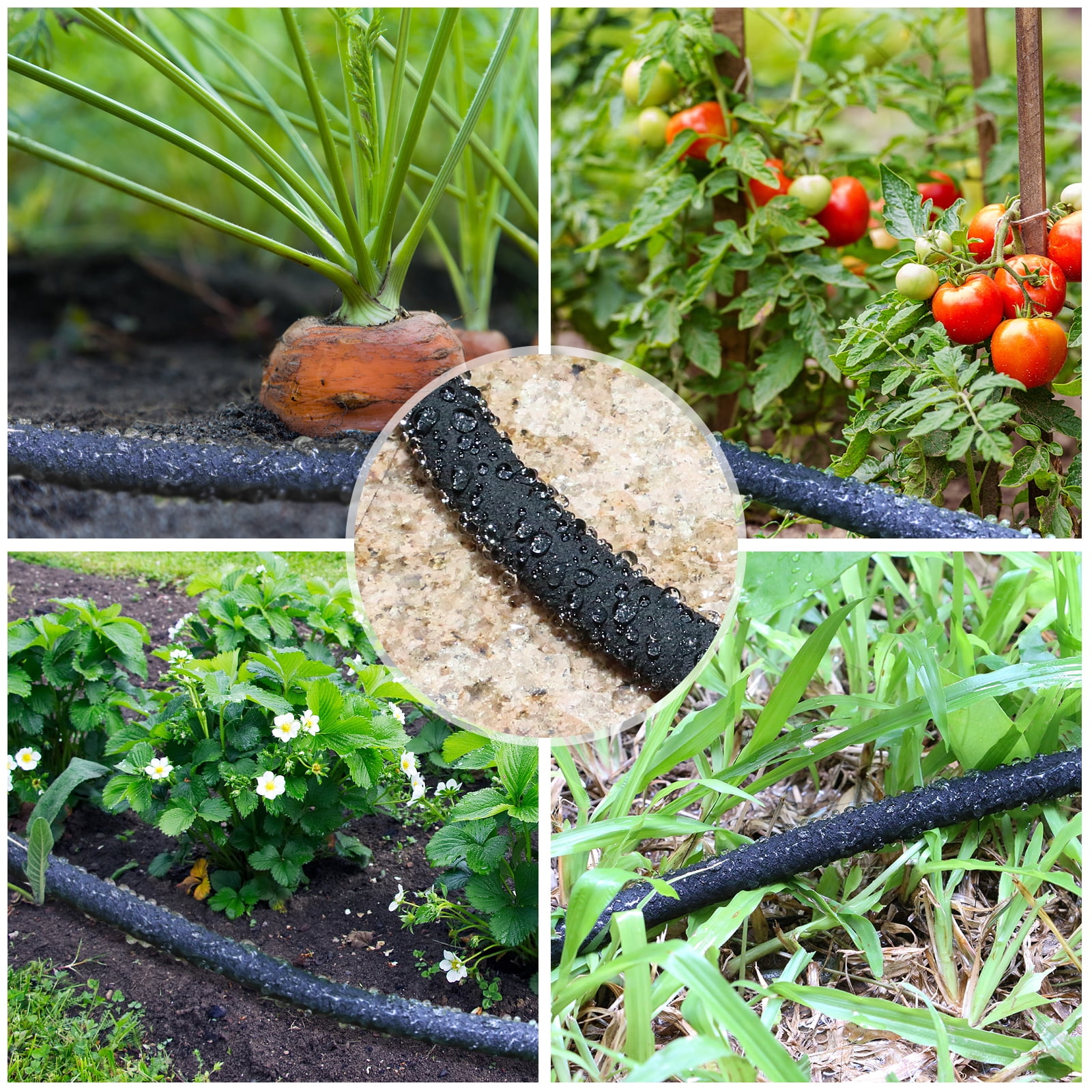 STYDDI Soaker Hose, 1/2" x 50ft Round Soaker Garden Hose, Heavy Duty Water Seeper Hose Great for Garden Vegetable Beds, Lawn and Plants