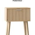 thumbnail image 6 of Nightstands Set of 2, Small Side Table, Bedside Table with Fluted Door, Solid Wood Feet; Modern Mid-Century End Table for Bedroom, Small Space (Natural), 6 of 7