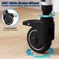 thumbnail image 5 of WETLA 4-Wheel Shower Commode Chair with Adjustable Backrest,Toilet Wheelchair with Removable Headrest and Bedpan,Aluminum Alloy Commode Chair for Elderly and Disabled, 5 of 9