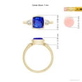 thumbnail image 4 of ANGARA Natural Cushion 1.5 ct Tanzanite and Diamond Three Stone Ring in 14K Yellow Gold for Women (Size-7mm) | December Birthstone, Anniversary, Jewelry Gift for Women | Natural Tanzanite Ring, 4 of 9