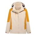 thumbnail image 1 of EQWLJWE Women'S Ski Jacket 3 In 1 Waterproof Winter Jacket Detachable Cap Snow Jacket Windproof Hooded With Inner Warm Thickened Insulation Mountaineering Suit Raincoat for Women Plus Size Clearance, 1 of 4