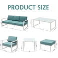 thumbnail image 4 of Royalcraft Aluminum Patio Furniture Set, All-Weather 7 Pieces Outdoor Couch Conversation Set Modern Metal Outdoor Sectional Sofa with Ottomans and Coffee Table, 4 of 7