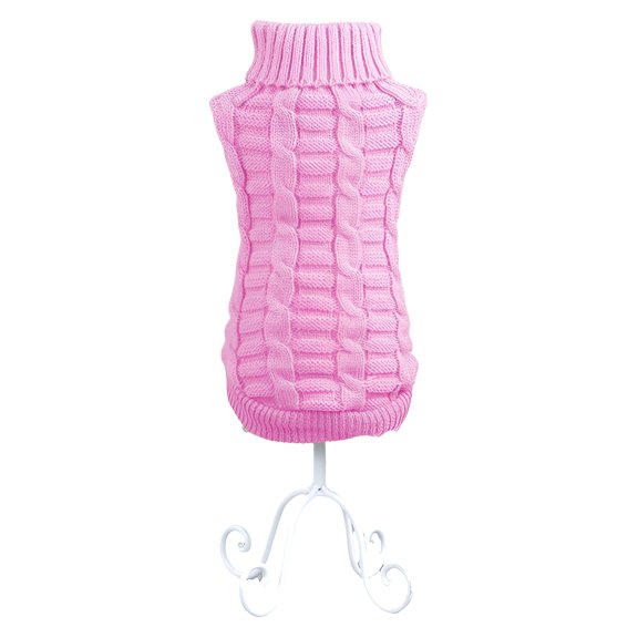 TELOLY 1Pcs Dog Sweater,Polyester Dog Coats,Puppy Sweater,Pink,2Xl