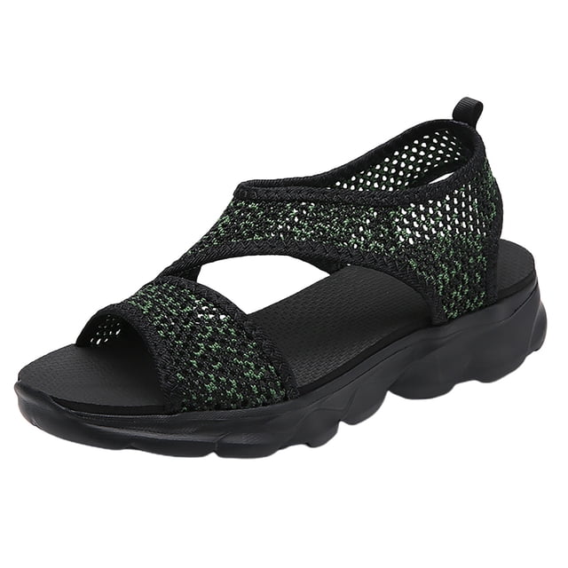 IUJSOY Womens Walking Sandals Mesh Open Toe Sports Water Sandals Arch Support Athletic Beach Shoes