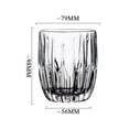 thumbnail image 2 of Tazas de vidrio talladas con rayas vintage, vasos transparentes sin plomo, 285/355 ml, 2 of 7