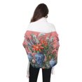 thumbnail image 4 of FORMRS Womens Scarf Winter Soft Long Big Warm Shawls Wrap Tassel Scarves, Orange Vibrant Flowers, 4 of 9