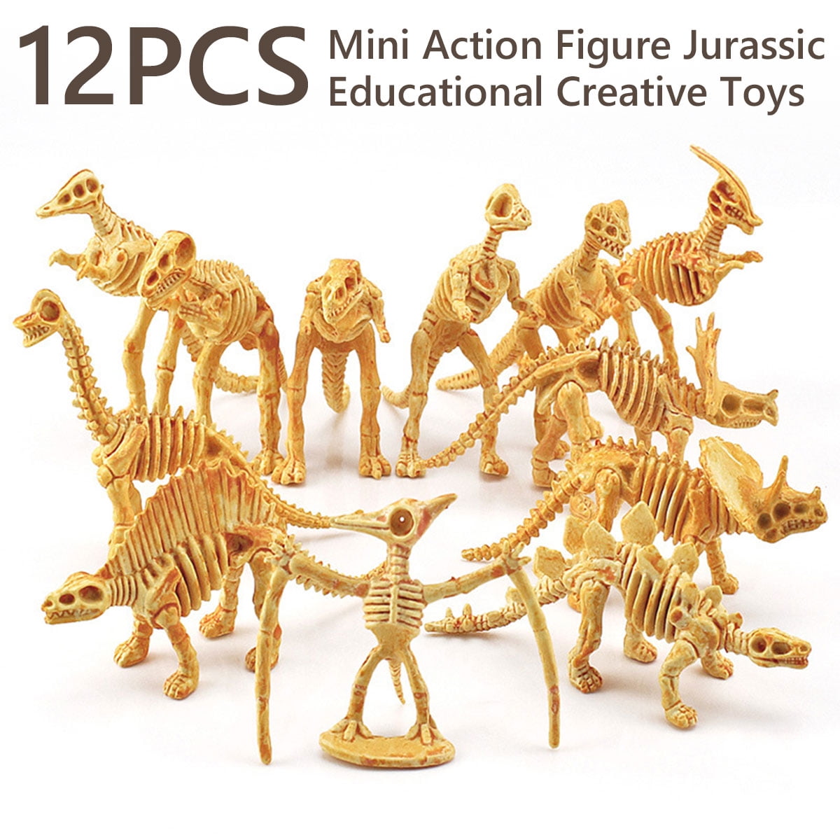 Simulation Dinosaurs Skeleton Model Set Action Figure Model Toys 12Pcs 