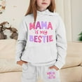 thumbnail image 2 of Girls' Tracksuit - Child Boys Girls Long Sleeve Solid Warm Hoodie Pullover Tops Pants Kids Outfits Sweat Suit (White,12-13 Years), 2 of 4