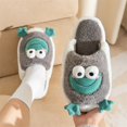 thumbnail image 2 of Vedolay Men Slippers Warm Knit Bootie Slippers Comfy Boots House Shoes Grey,45, 2 of 5