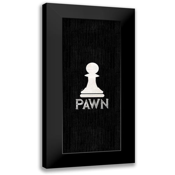 Reed, Tara 8x14 Black Modern Framed Museum Art Print Titled - Chess Piece vertical black VI-Pawn