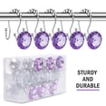 thumbnail image 3 of 12PCS Rust Resistant Double Hooks Glide Shower Ring Hangs for Both Shower Curtain and Liner (Stainless Steel Hook, Purple), 3 of 8