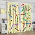 thumbnail image 4 of Crayons Curtains Cartoon Colorful Crayons Doodle School Supplies Curtain with Rod Pocket for Bedroom Living Room Classroom Home Decor Drapes Window Treatments 2 Panels Set 55x63in, 4 of 6