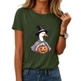 thumbnail image 2 of Halloween Shirt For Women Print T Shirt Short Sleeve T Shirt Top Spooky Pumpkin Gift Top, 2 of 9