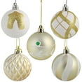 thumbnail image 5 of Sunnydaze Indoor Christmas Holiday Tree Shatterproof Glitter Ball Ornaments with Hooks - 2" - White and Gold - 30pc, 5 of 7