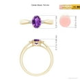 thumbnail image 4 of ANGARA Natural Tapered Shank Amethyst Solitaire Ring with Diamond Accents in 14K Yellow Gold for Women (Size-7x5mm) | February Birthstone, Anniversary, Jewelry Gift for Women | Natural Amethyst Ring, 4 of 9