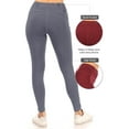 thumbnail image 3 of Women's Full Length Stretch High Waist Zip Pocket Workout Yoga Running Seamless Leggings Charcoal L, 3 of 5