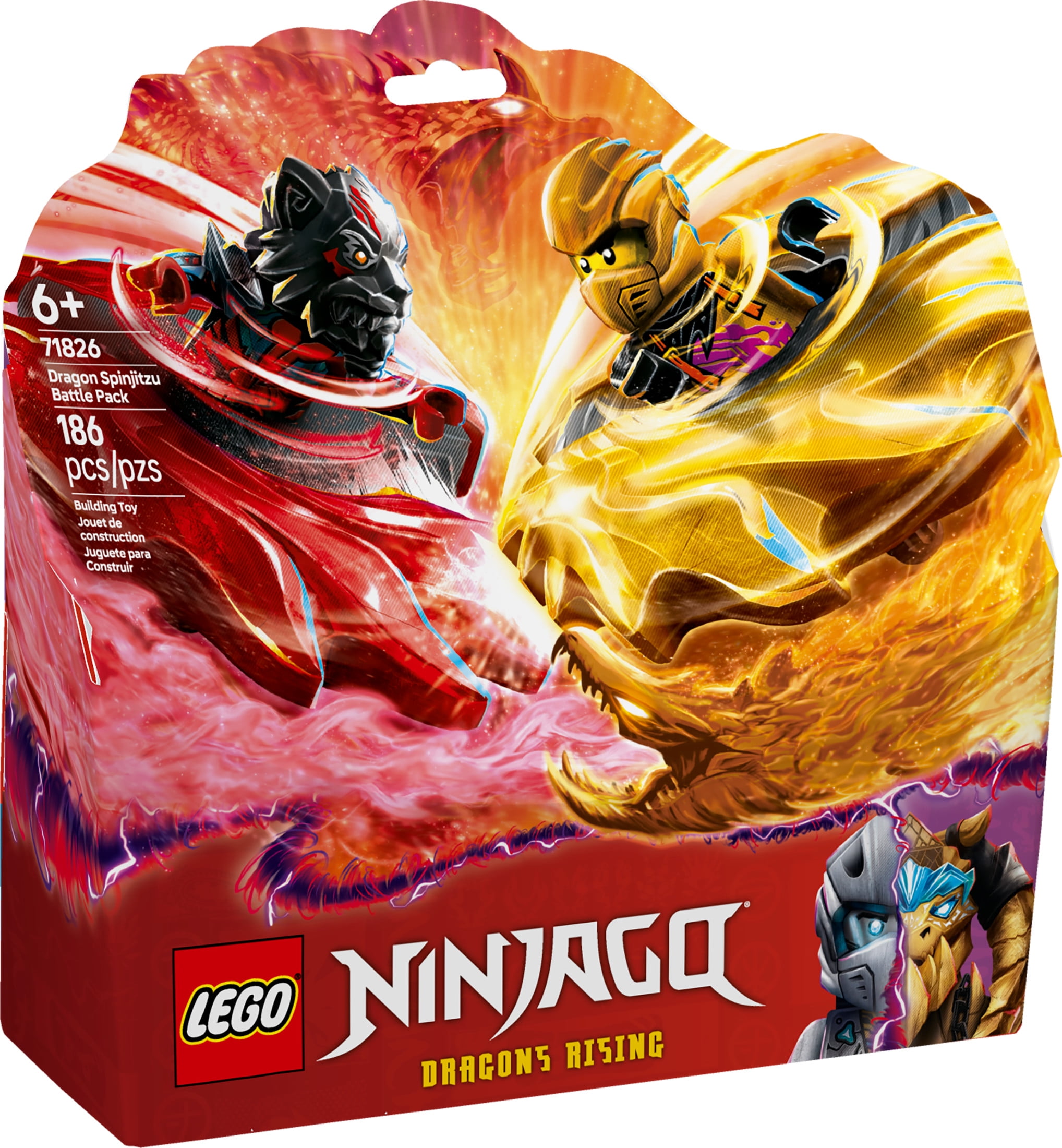LEGO NINJAGO Dragon Spinjitzu Battle Pack - Spinning Blade Building Toy for Kids, Boys and Girls, Ages 6+ - with 2 Minifigures - Gift Idea for Birthdays - 71826