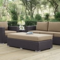thumbnail image 3 of Afuera Living Rectangle Fabric Rattan Patio Ottoman in Espresso / Mocha, 3 of 6