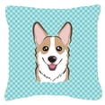 thumbnail image 2 of Carolines Treasures Checkerboard Pink Corgi Canvas Fabric Decorative Pillow 18H x18W multicolor, 2 of 3